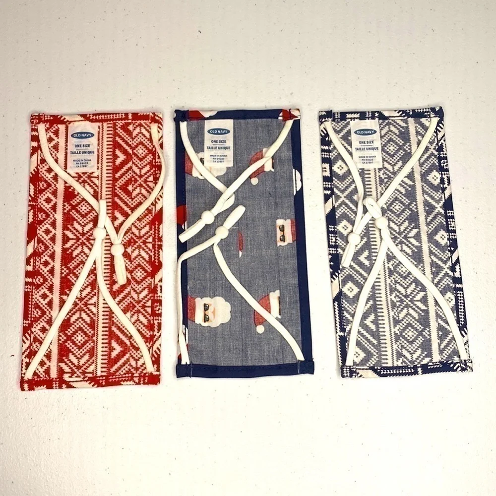 LOT OF 3 NEW OLD NAVY ADULT CHRISTMAS MASKS